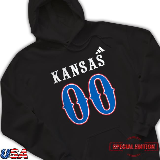 #00 Black Kansas Jayhawks Football T-Shirt